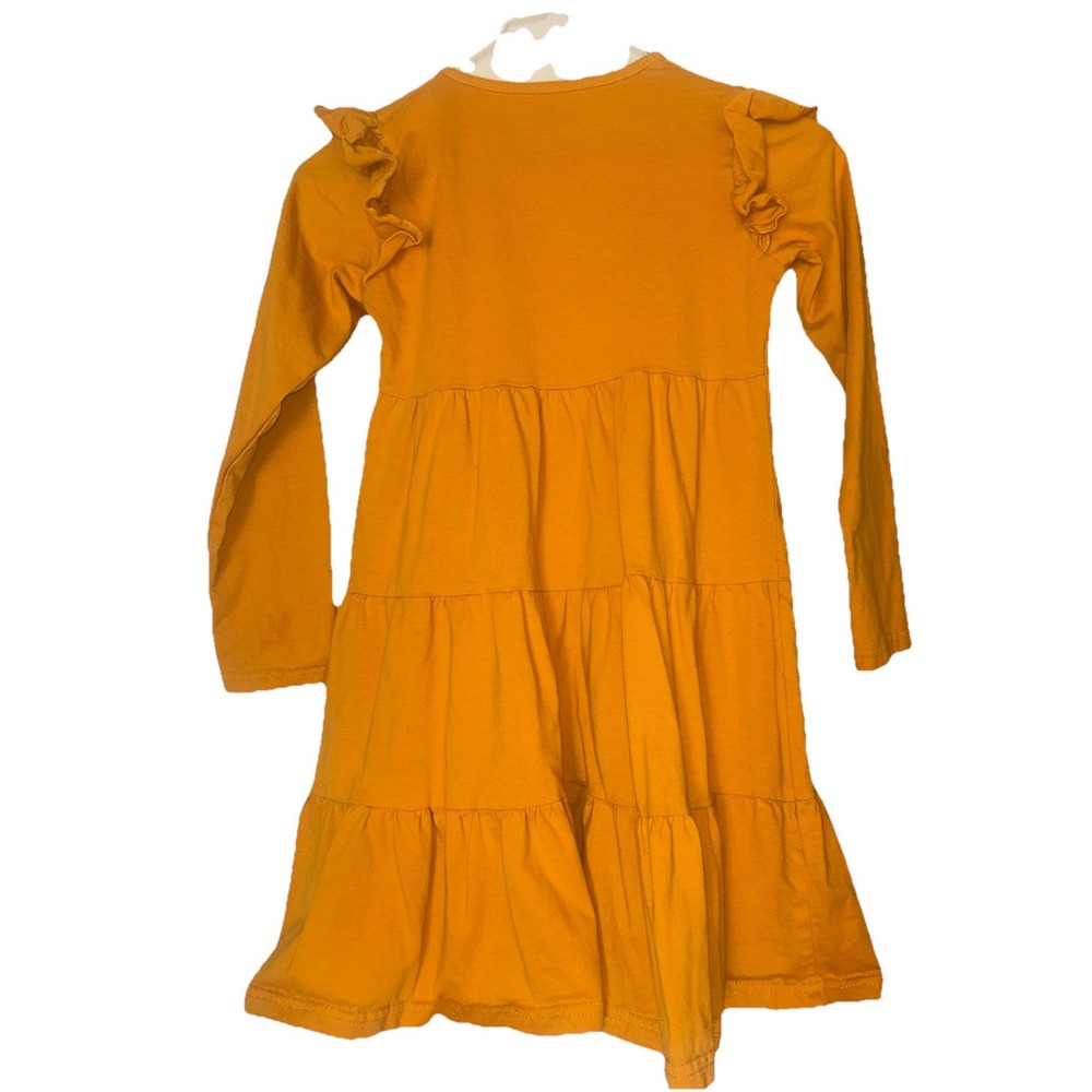 Mustard, Yellow Size 8 Little Girls Ruffle Dress. Excellent Used Condition.